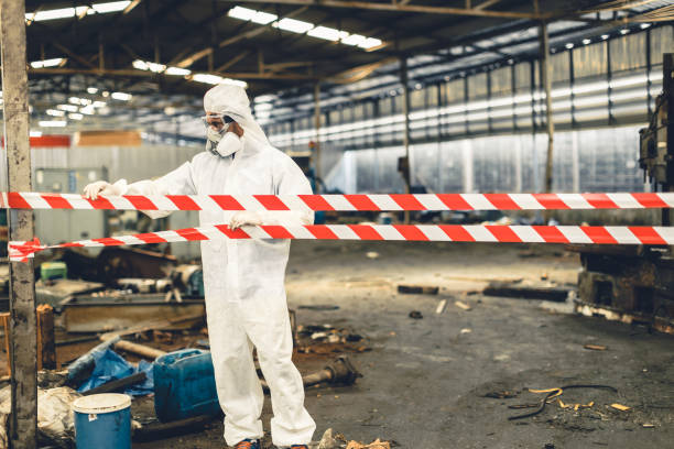 Professional Sewage Cleanup technician working in Reno, OH